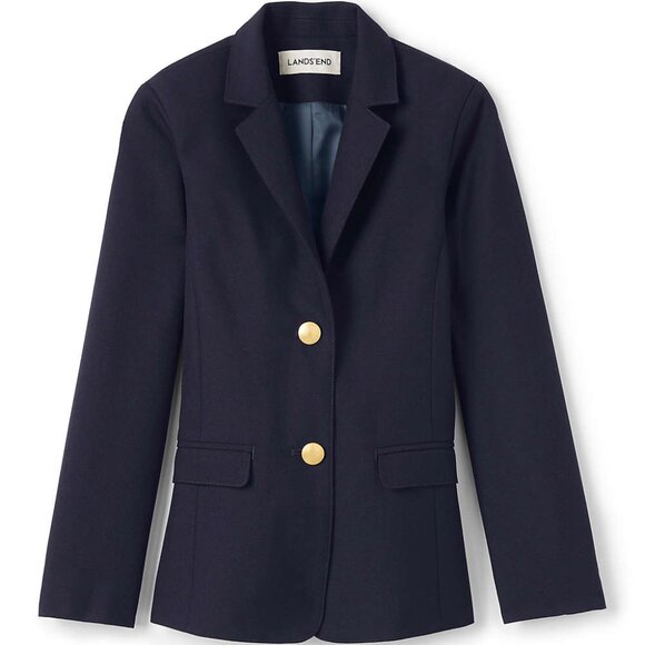 Lands' End Girls Hopsack Blazer, Deep Navy, NWT - Picture 1 of 3
